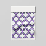 White and Purple Trellis, Lattice, Quatrefoil Fabric