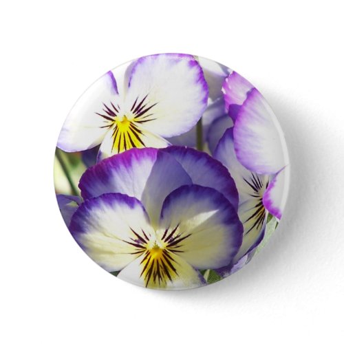 White and Purple Violas Button