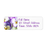 White and Purple Violas Mailing Label