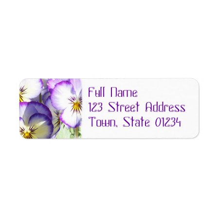 White And Purple Violas Mailing Label