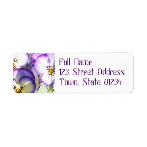 White and Purple Violas Mailing Label