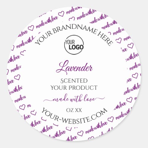 White and Purple Word Cloud Product Label Add Logo