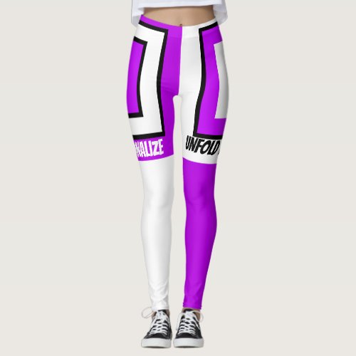 White and purplelblack  All_Over_Print Leggings