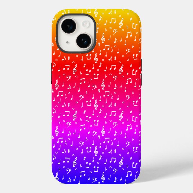 white and rainbow Musical Case-Mate iPhone Case (Back)