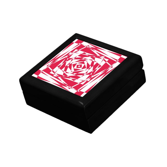 White and Red Abstract Illusion Gift Box – Modern  (Side)