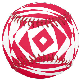 White and Red Abstract Illusion Softball – Unique 