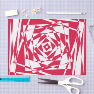 White and Red Abstract Illusion Tissue Paper