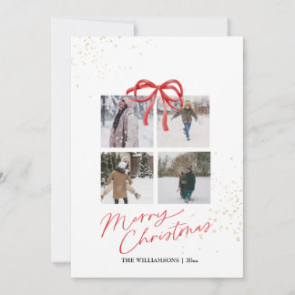 White and Red Aesthetic Family Christmas Card