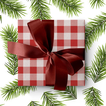 White And Red Buffalo Plaid Wrapping Paper by nadil2 at Zazzle