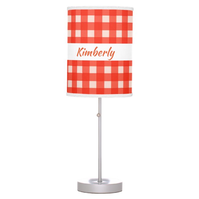 White and Red Checkerboard Pattern Lamp