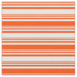 [ Thumbnail: White and Red Colored Lines/Stripes Pattern Fabric ]