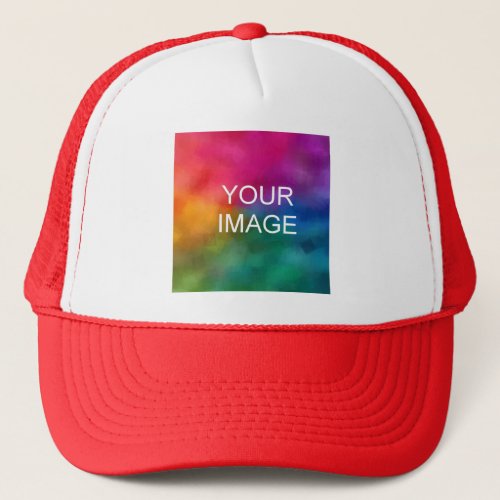 White And Red Create Your Own Upload Photo Trucker Hat