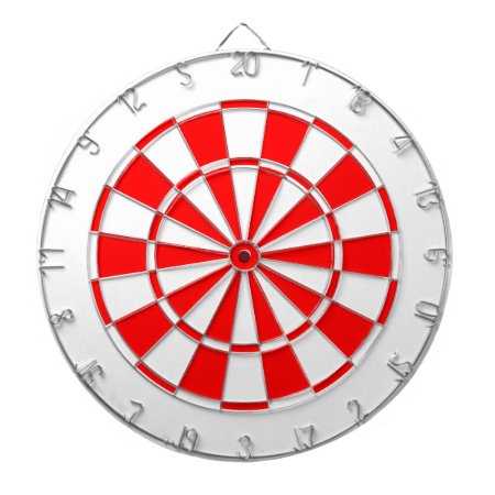 White And Red Dart Board