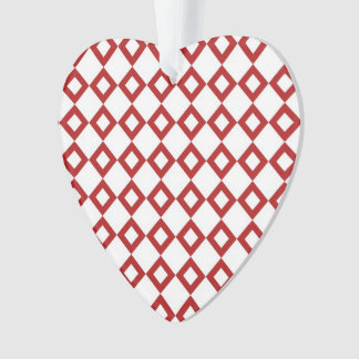 White and Red Diamond Pattern Ornament