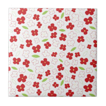 White and Red Flower Pattern