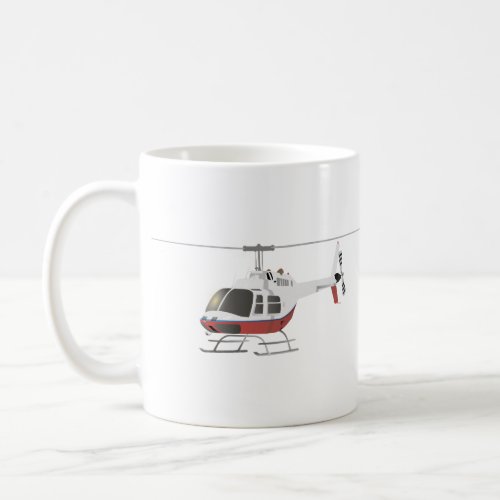 White and Red Helicopter Coffee Mug