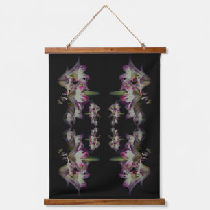 White And Red Lily Flowers Abstract Hanging Tapestry