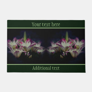 White And Red Lily Flowers Personalized Doormat