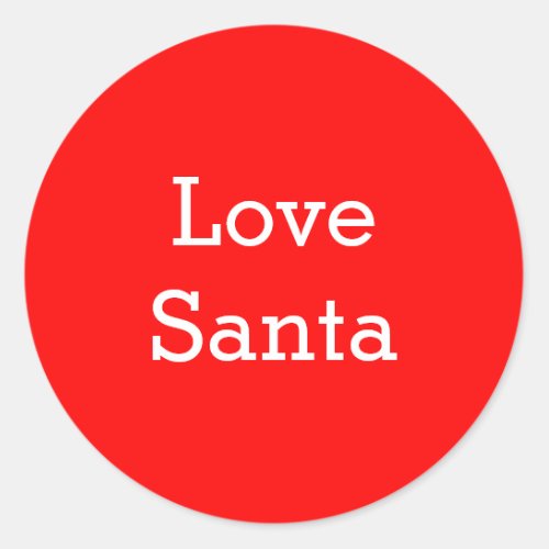 White and Red Love Santa Classic Round Sticker