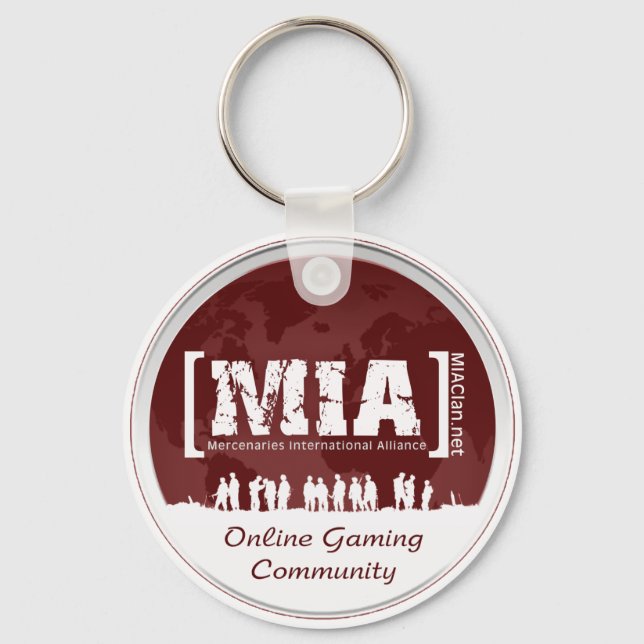 White and Red MIAClan.net Key Chain (Front)