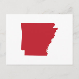White and Red Moving to Arkansas Announcement Postcard