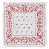 White and Red Paisley Design Bandana White and Red Paisley Design Bandana