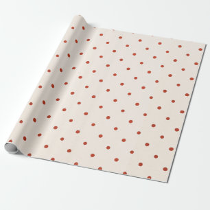 White and Red Pattern Dot Christmas Wrapping Paper