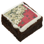 White and Red Poinsettias I Holiday Floral Brownie (Angled)
