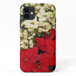White and Red Poinsettias I Holiday Floral iPhone 11 Case
