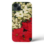 White and Red Poinsettias I Holiday Floral iPhone 13 Case