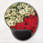 White and Red Poinsettias I Holiday Floral Gel Mouse Pad