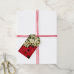 White and Red Poinsettias I Holiday Floral Gift Tags