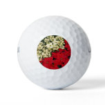 White and Red Poinsettias I Holiday Floral Golf Balls