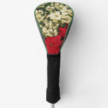 White and Red Poinsettias I Holiday Floral Golf Head Cover