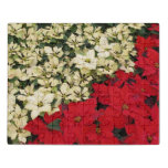 White and Red Poinsettias I Holiday Floral Jigsaw Puzzle