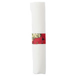White and Red Poinsettias I Holiday Floral Napkin Bands