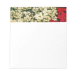White and Red Poinsettias I Holiday Floral Notepad