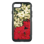 White and Red Poinsettias I Holiday Floral OtterBox Commuter iPhone SE/8/7 Case
