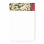 White and Red Poinsettias I Holiday Floral Post-it Notes