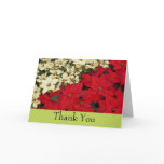White and Red Poinsettias I Holiday Floral Thank You Card