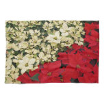 White and Red Poinsettias I Holiday Floral Towel