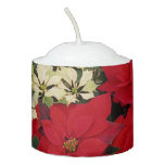White and Red Poinsettias I Holiday Floral Votive Candle
