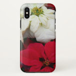 White and Red Poinsettias II Christmas Holiday iPhone XS Case