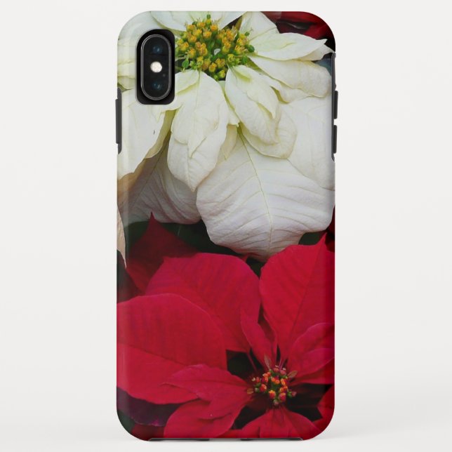 White and Red Poinsettias II Christmas Holiday Case-Mate iPhone Case (Back)