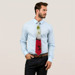 White and Red Poinsettias II Christmas Holiday Neck Tie