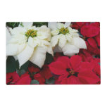 White and Red Poinsettias II Christmas Holiday Placemat