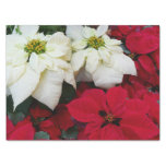 White and Red Poinsettias II Christmas Holiday Tissue Paper