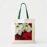 White and Red Poinsettias II Christmas Holiday Tote Bag