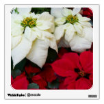 White and Red Poinsettias II Christmas Holiday Wall Sticker