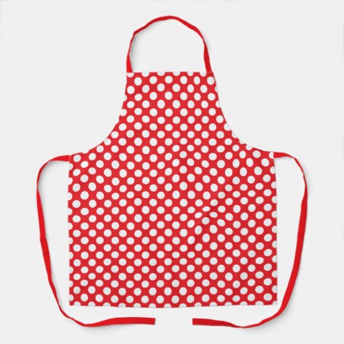 White and Red Polka Dot Apron